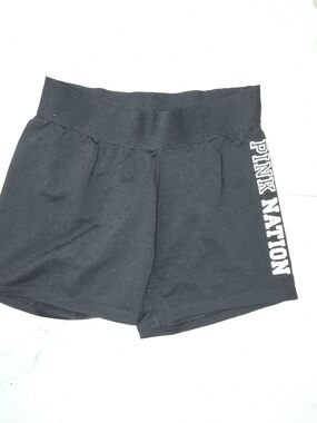 PINK Victoria's Secret Black 'PINK NATION' Athletic Shorts